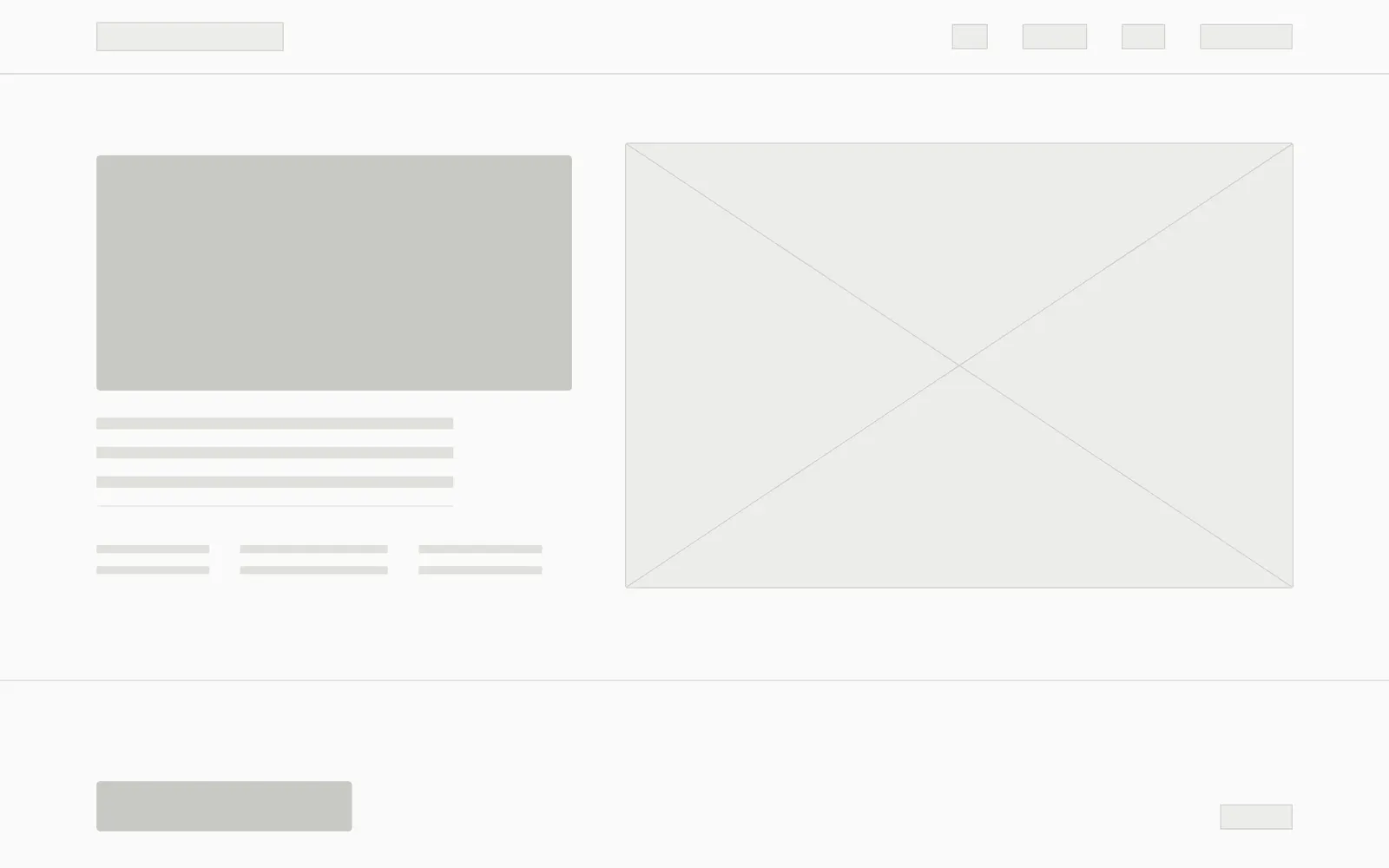 Wireframe of the Marlow Hart home page in grey blocks