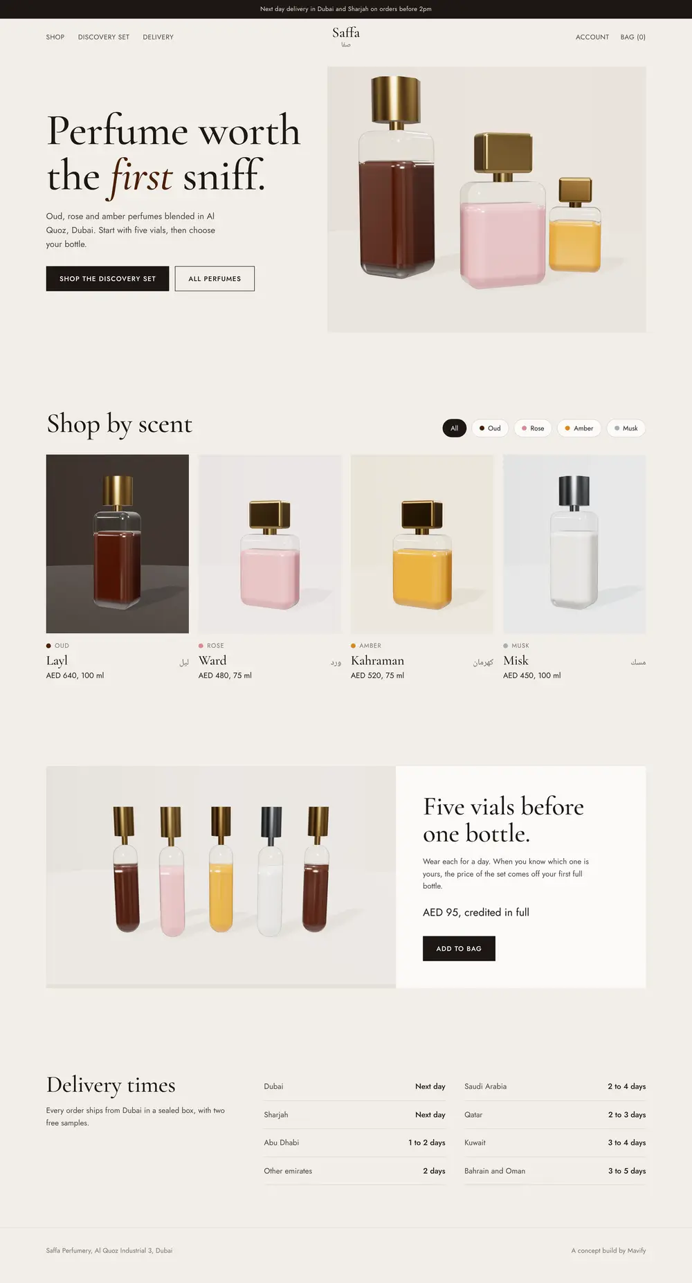 Saffa Perfumery: The discovery set comes first